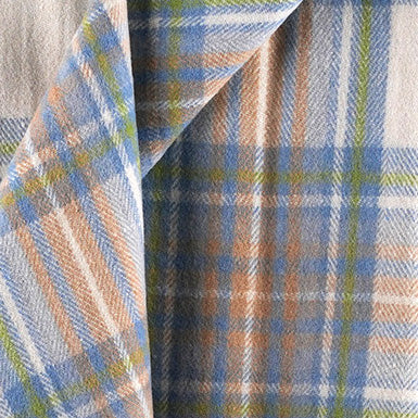 Scottish Tartan Wool-Blend Blanket Throw – Highland Comfort - STEWART MUTED BLUE