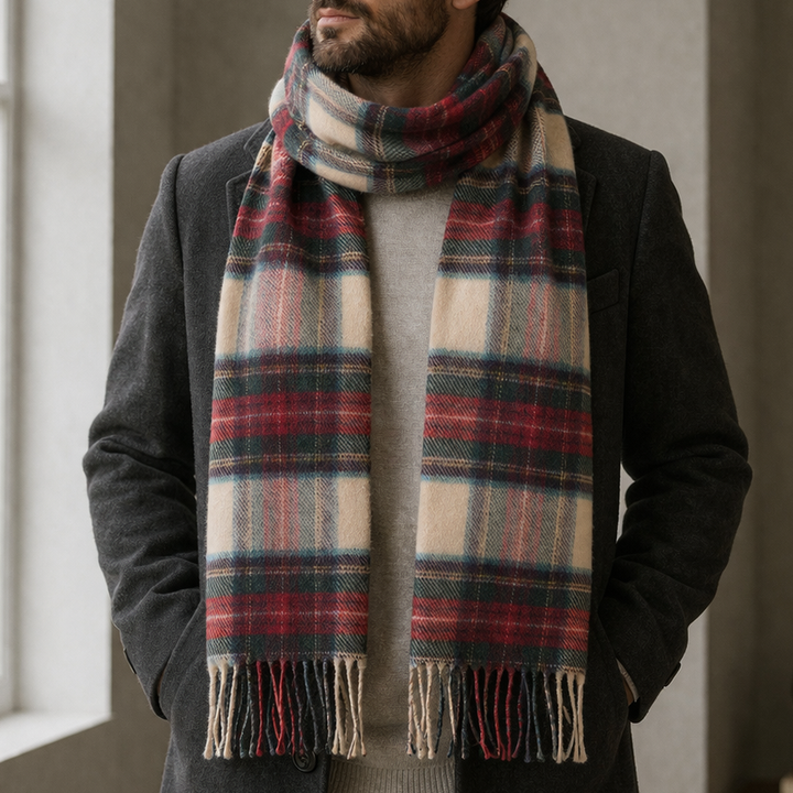 100% Lambswool Scarf – Traditional Tartan & Check Designs - Made in Scotland - Hessian Dress Stewart