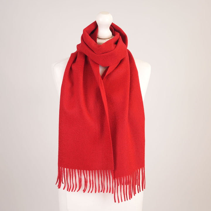 Edinburgh Cashmere Premium Lightweight Scarf - Ultra-Soft Luxury Wrap - RED ROUGE
