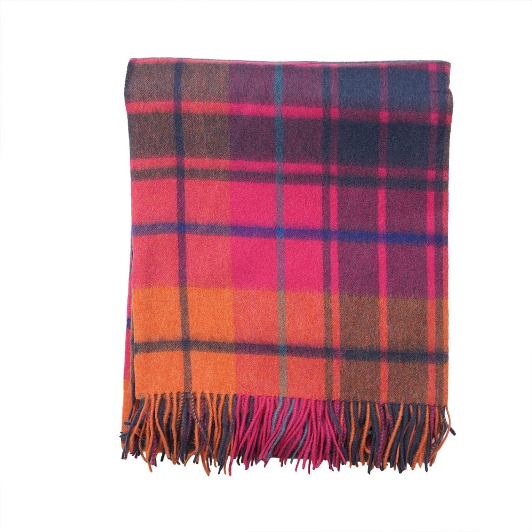 100% Pure Lambswool Blanket Throw – Luxury Soft Warm Wool Blanket - Home Décor - MILL CHECK JAZZ
