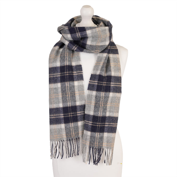 100% Lambswool Scarf – Traditional Tartan & Check Designs - Made in Scotland - Bannockbane Silver