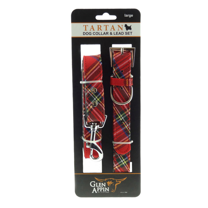 Scottish Tartan Dog Collar & Lead Set – Highland Walks - Royal Stewart