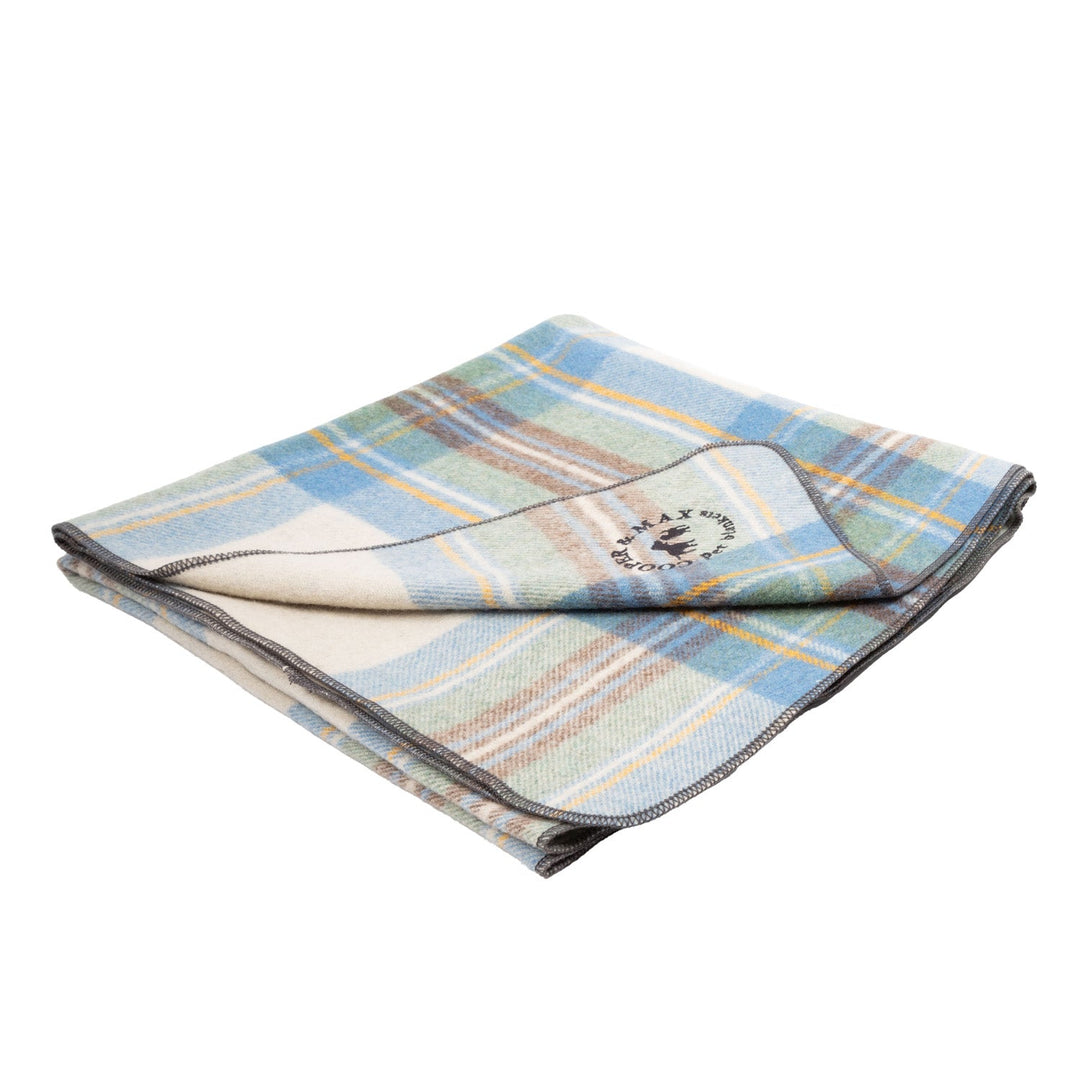 Tartan Tails – Recycled Wool Pet Blanket for Dogs & Cats - STEWART MUTED BLUE