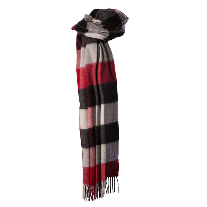 100% Cashmere Solid Stole  Cubes Red