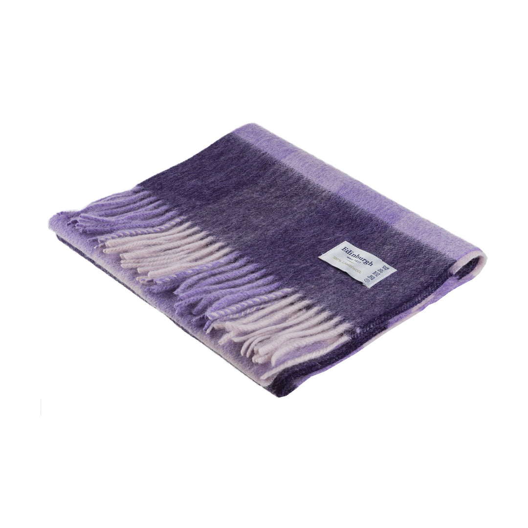 Edinburgh 100% Lambswool Scarf  Bursted Check Lavender