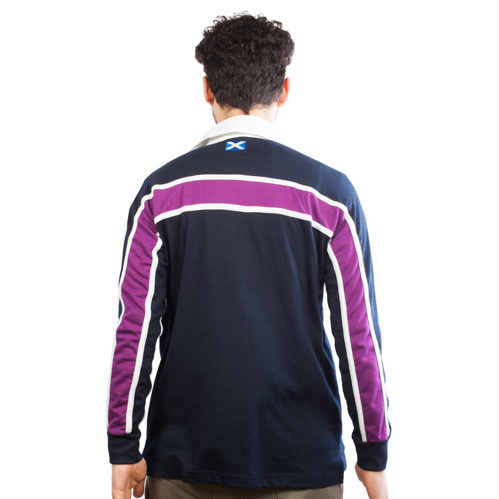 Gents L/S Purple Stripe Rugby Shirt