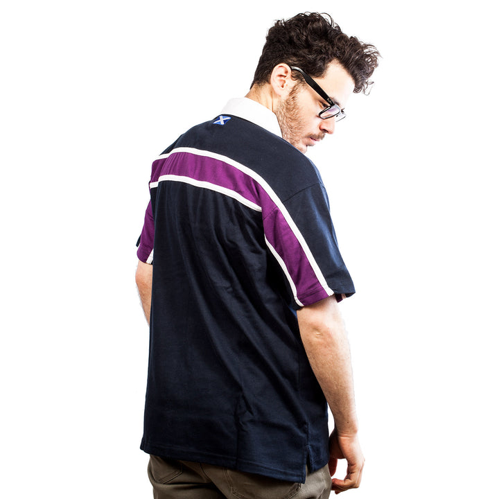 Gents S/S Purple Stripe Rugby Shirt