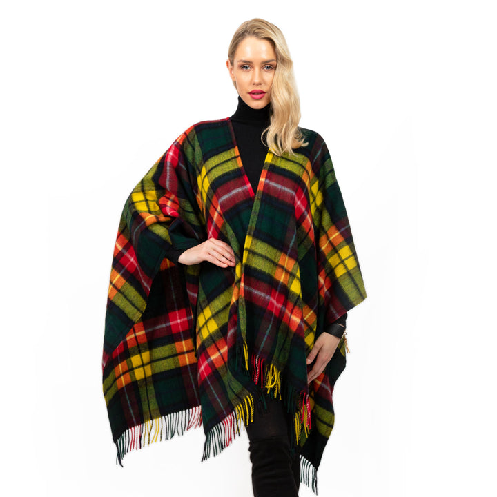 Edinburgh Lambswool Long Tartan Cape  Buchanan Modern