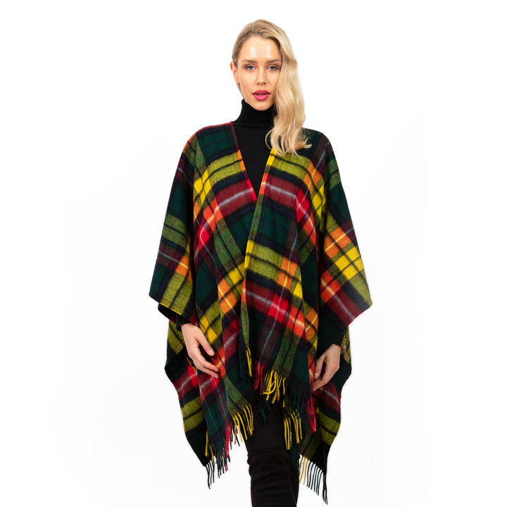 Edinburgh Lambswool Long Tartan Cape  Buchanan Modern