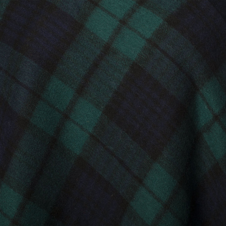 Edinburgh Lambswool Long Tartan Cape  Black Watch