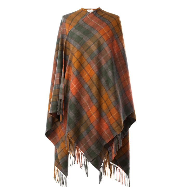 Edinburgh Lambswool Long Tartan Cape  Buchanan Antique