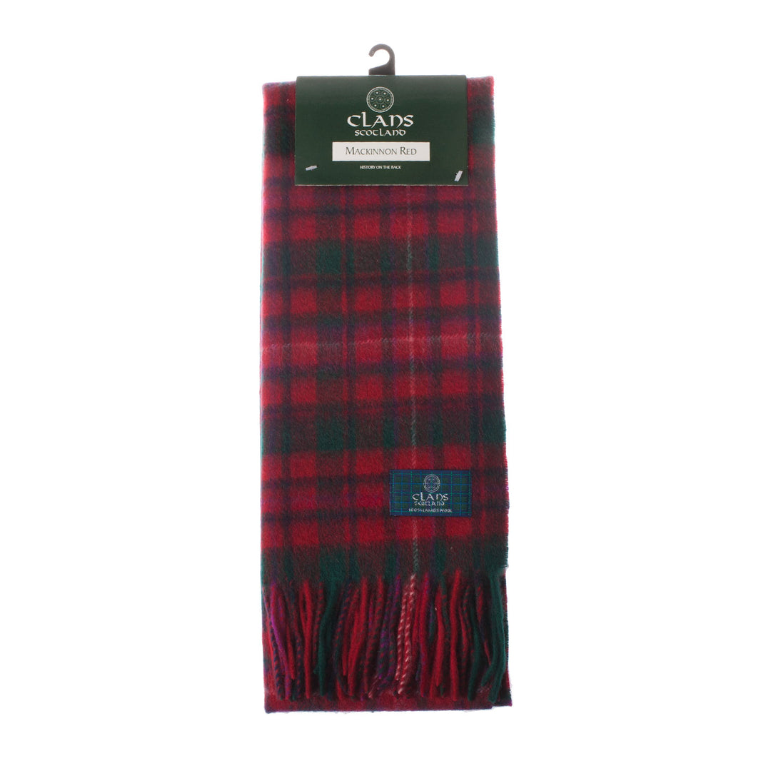 Lambswool Scottish Tartan Clan Scarf  Mackinnon Red