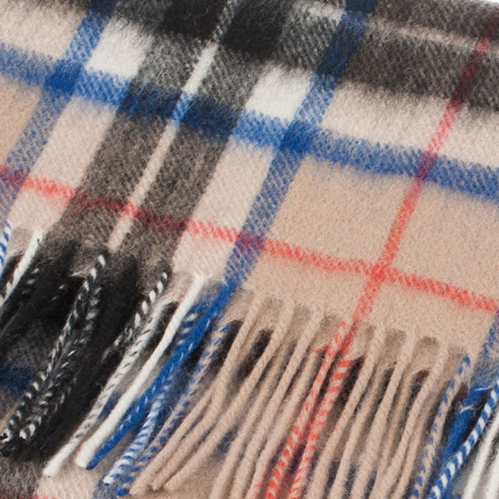 Lambswool Scottish Tartan Clan Scarf  Thomson Camel
