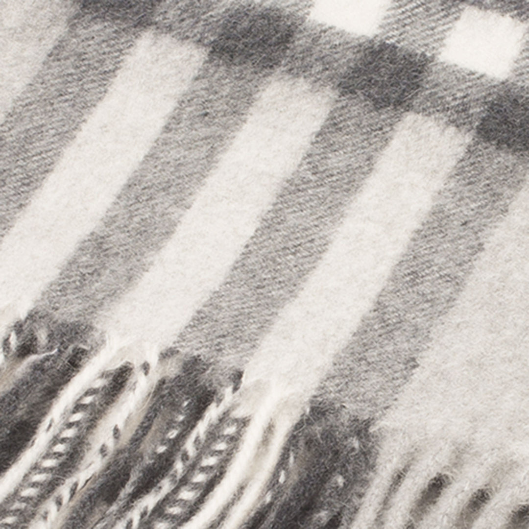 Edinburgh Cashmere Scarf  Chequer Tartan - Charcoal/Light Grey