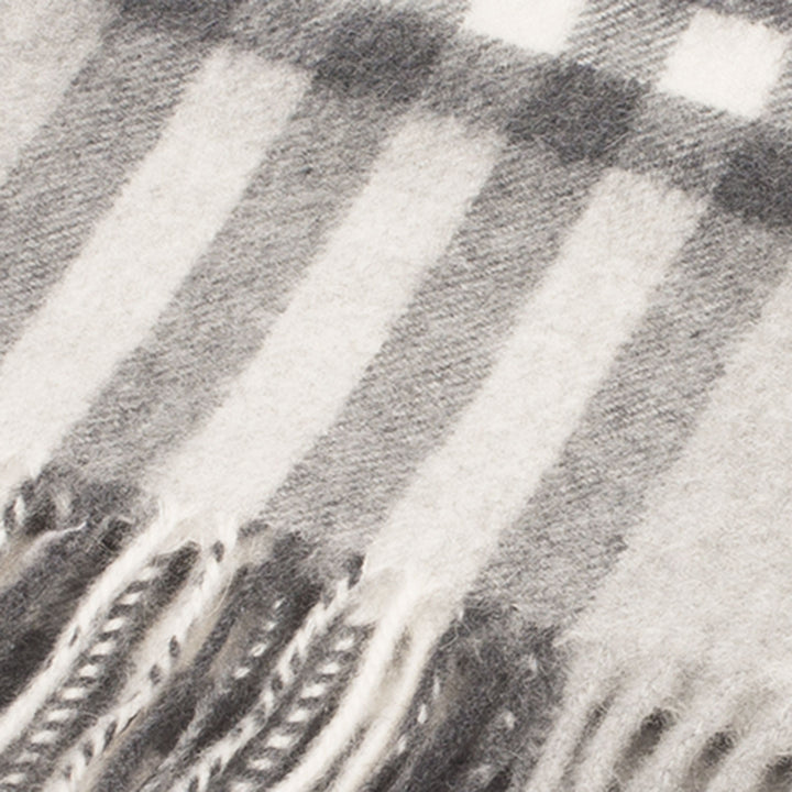 Edinburgh Cashmere Scarf  Chequer Tartan - Charcoal/Light Grey