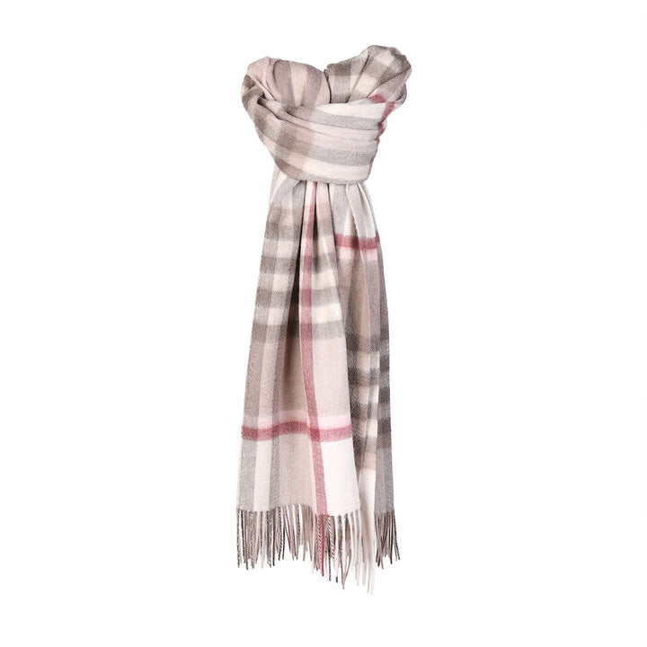 Edinburgh Lambswool Stole Chequer Shrimp