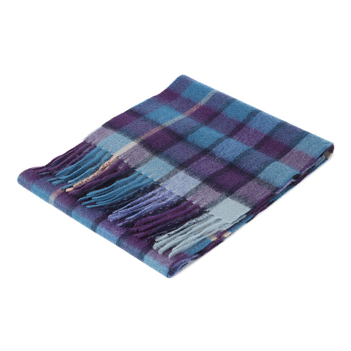 Edinburgh 100% Lambswool Tartan Scarf Artillery Check Navy