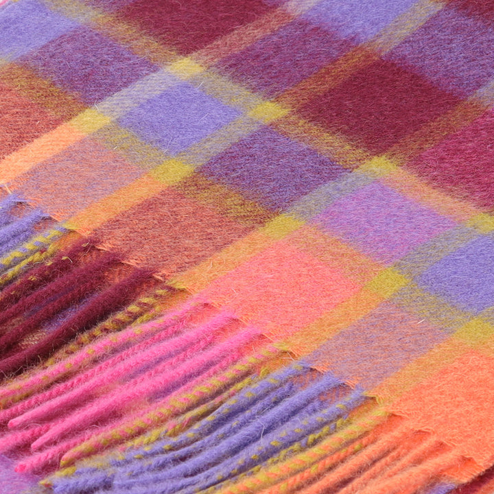 Edinburgh 100% Lambswool Tartan Scarf Artillery Check Orange