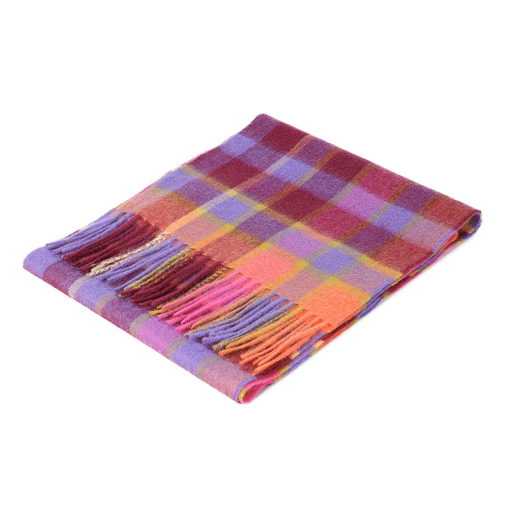 Edinburgh 100% Lambswool Tartan Scarf Artillery Check Orange