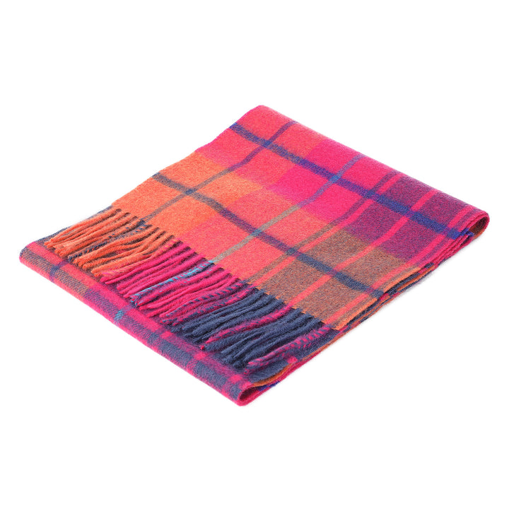 Edinburgh 100% Lambswool Tartan Scarf Mill Check Jazz
