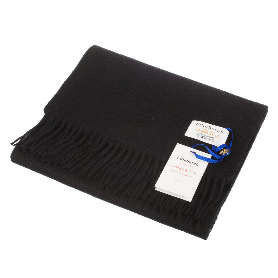 Edinburgh 100% Lambswool Scarf  Black