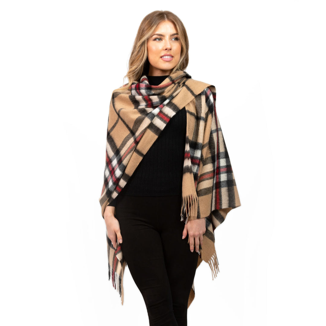 Edinburgh Lambswool Mini Cape  Exploded Thomson Camel