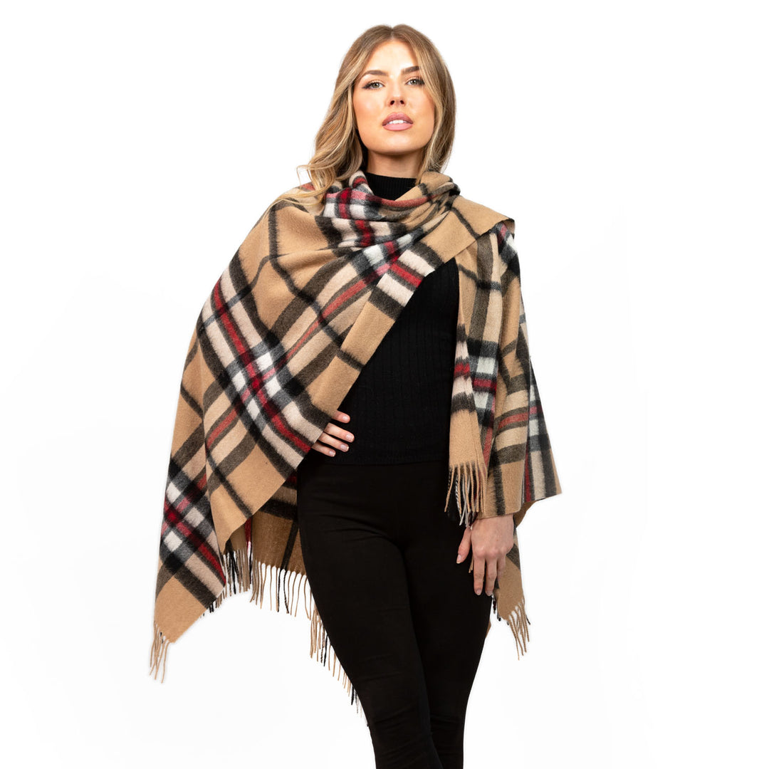Edinburgh Lambswool Mini Cape  Exploded Thomson Camel