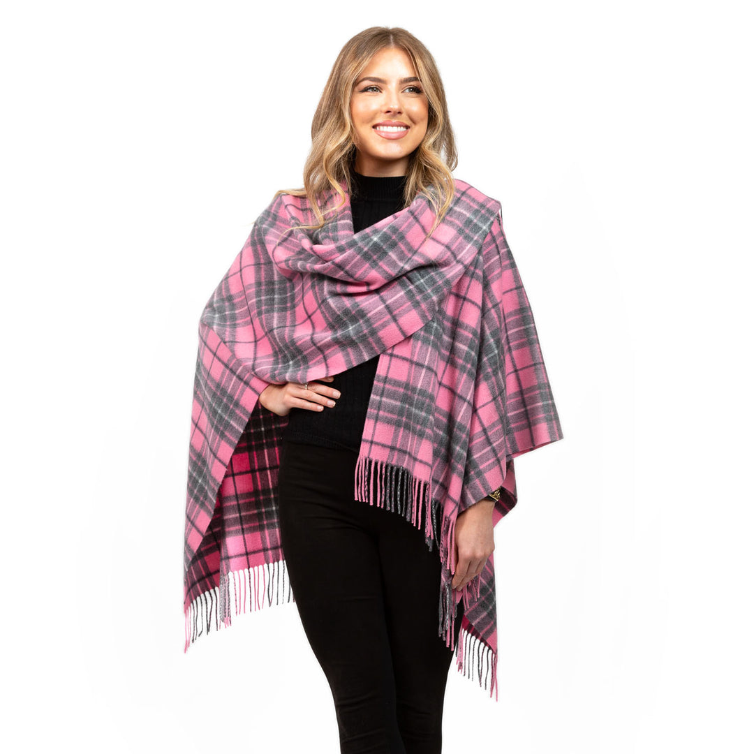 Edinburgh Cashmere Mini Cape  Gresham/Pink-Derby