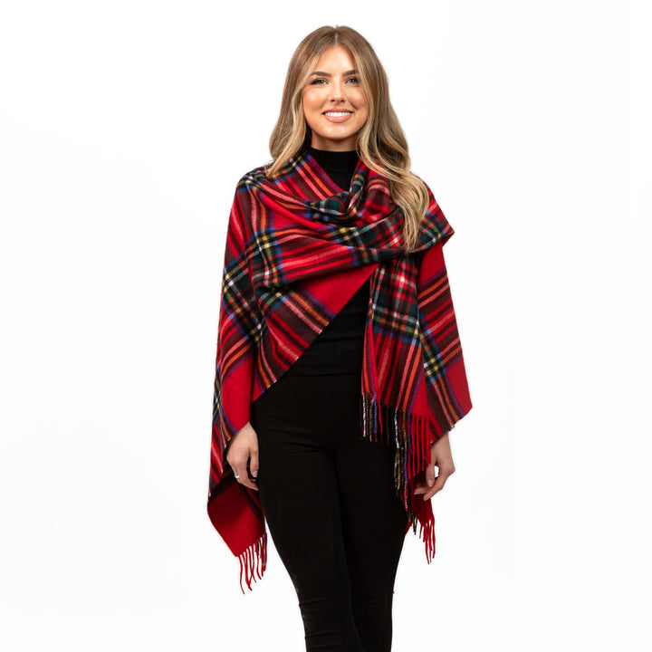 Edinburgh Cashmere Mini Cape  Stewart Royal