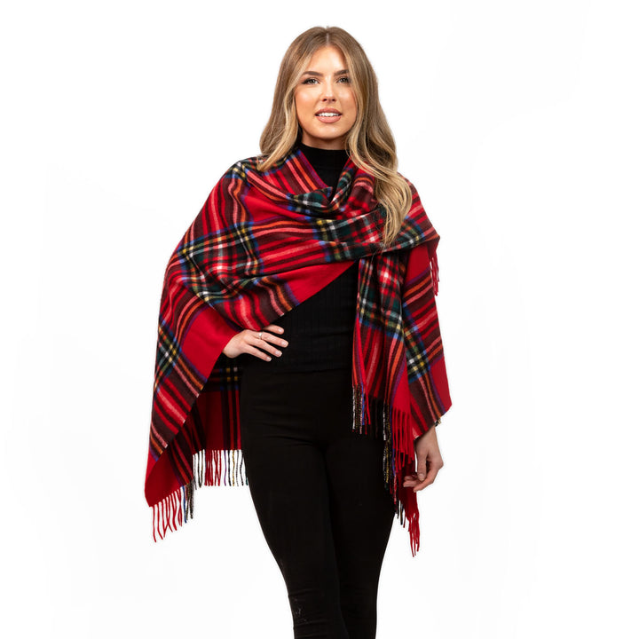 Edinburgh Cashmere Mini Cape  Stewart Royal