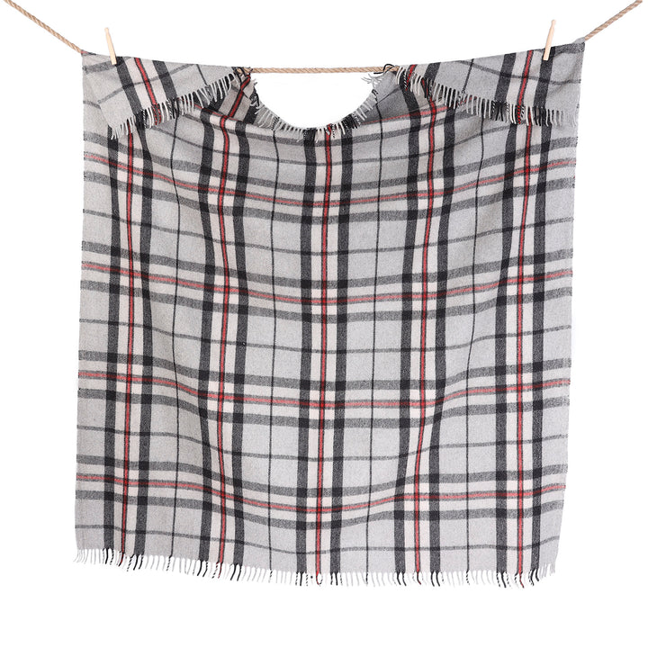 Highland Wool Blend Tartan Blanket / Throw Extra Warm Thomson Grey