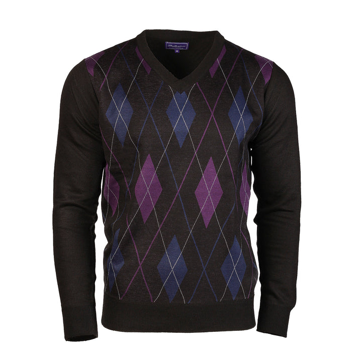Men's Argyle Ballantrae Jumper  Black