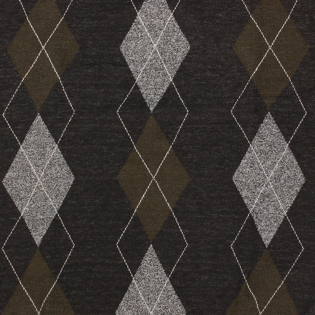 Men's Argyle Ballantrae Jumper Half Zip  Black W/ Melange Grey