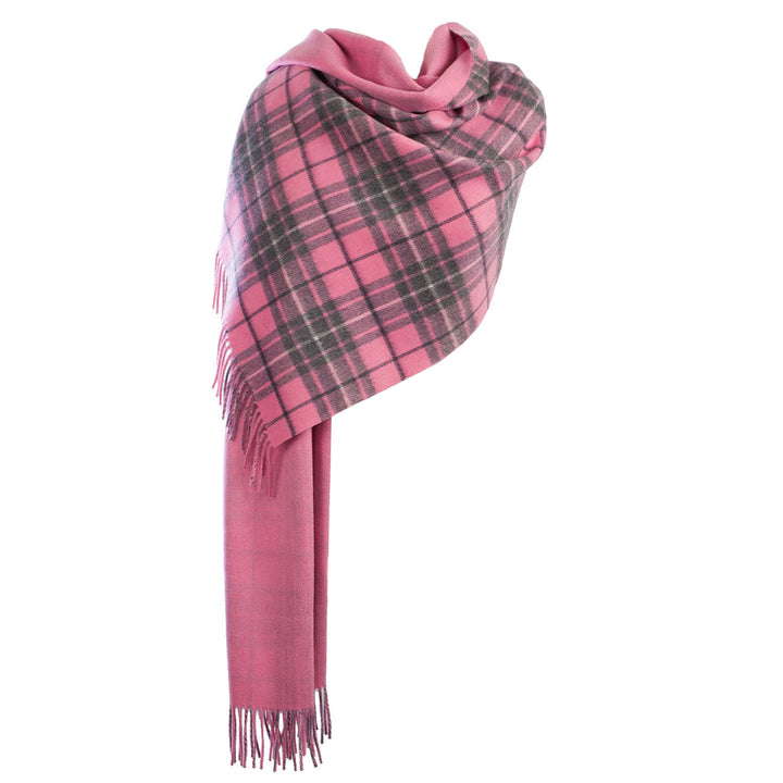 Dunedin Cashmere Double Sided Stole  Gresham-Pink Derby/Pink