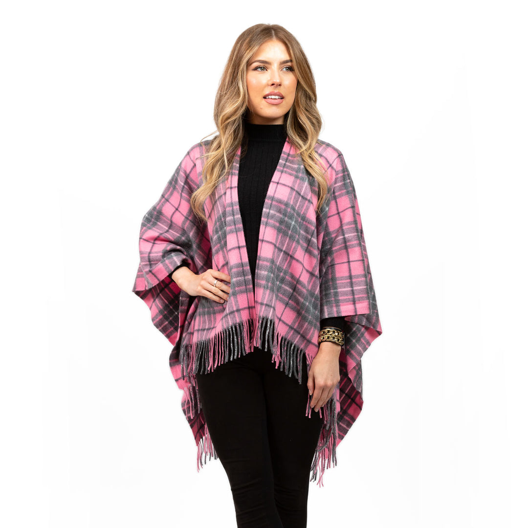 Dunedin Cashmere Big Check Mini Cape  Gresham/Pink-Derby