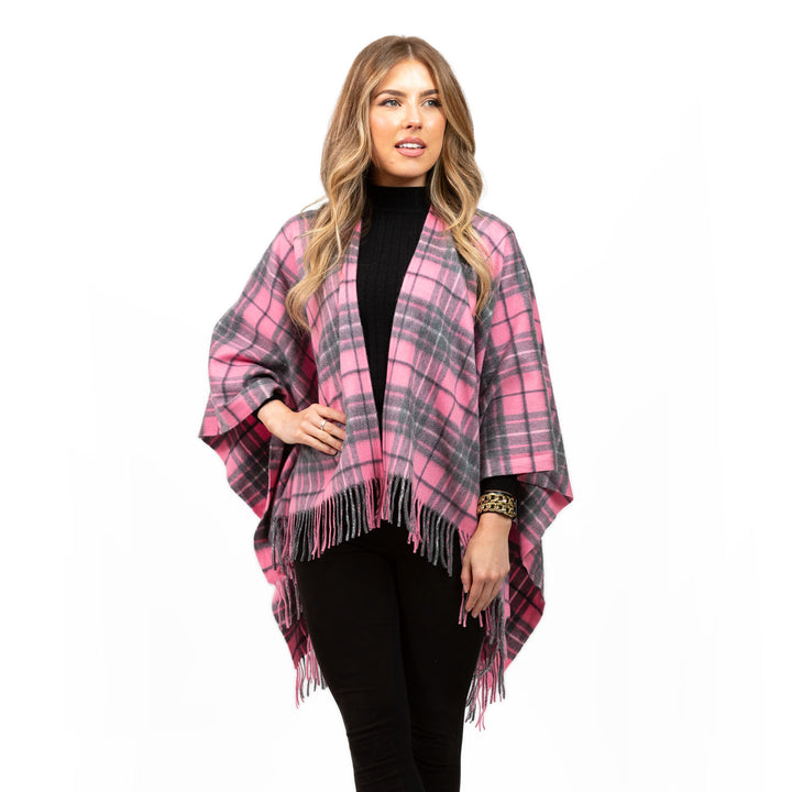 Dunedin Cashmere Big Check Mini Cape  Gresham/Pink-Derby