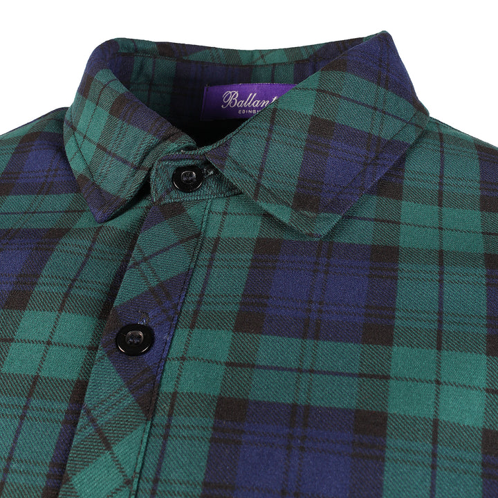 Men's Plaid Velour Lined Check Shirt Black Watch