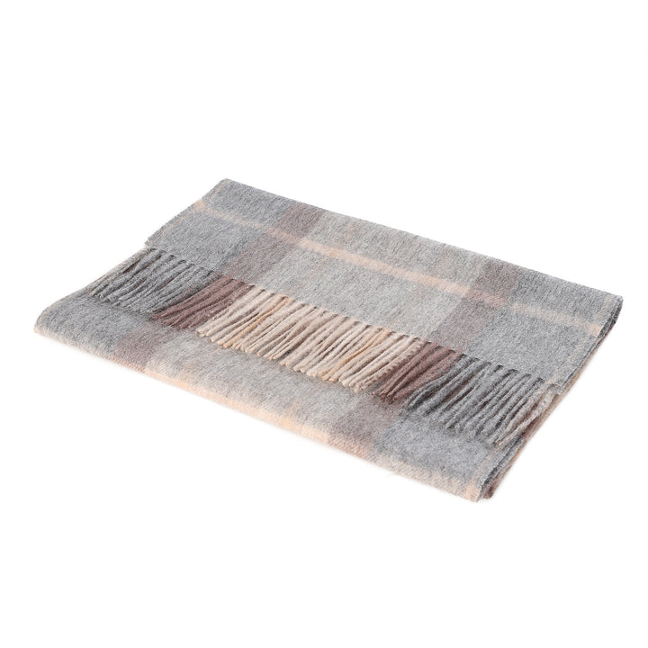 Hos 100% Lambswool Wide Scarf Mackellar Natural