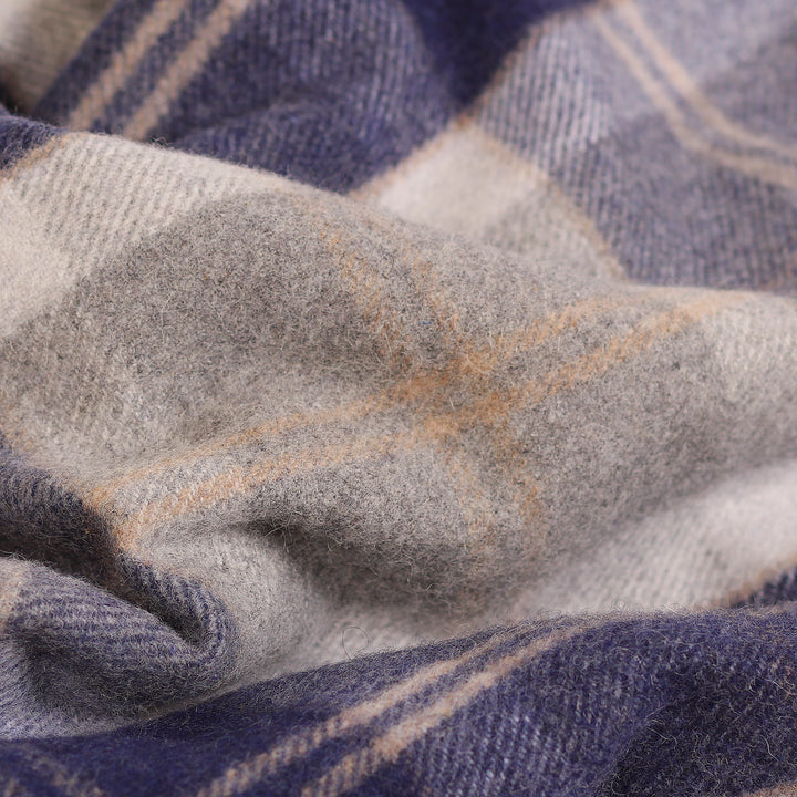 Wool Blend Tartan Knee Blanket Bannockbane Silver