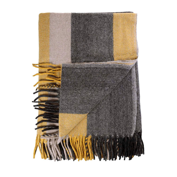 Stripe Herringbone Blanket Natural Taupe